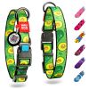 Avocado Pattern Nylon Dog Collar – Adjustable Reflective Dog Collar with QR ID Tag