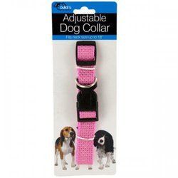 Fashion Pink Adjustable Nylon Dog Collar – Stylish Durable Dog Collar (Pack of 24)