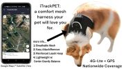 Rechargeable GPS Collar Dog Tracking Chip w/ Battery Alert Waterproof Size:L