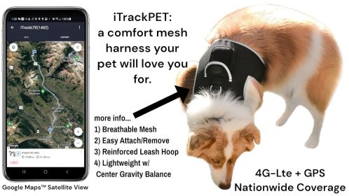 Rechargeable GPS Collar Dog Tracking Chip w/ Battery Alert Waterproof Size:L