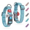 Blue Reflective Recycled Cotton Dog Collar – Eco-Friendly Adjustable Dog Collar