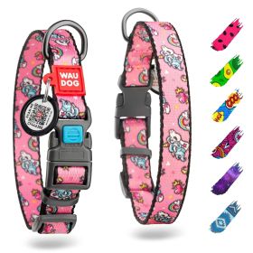 Unicorn Nylon Dog Collar – Adjustable Durable Dog Collar with QR ID Tag