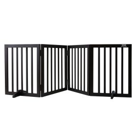 VEVOR Free Standing Dog Gate, 24" H x 80.3" W Freestanding Pet Gate, 4 Panels Foldable Dog Gate for Wide and Narrow Passageways