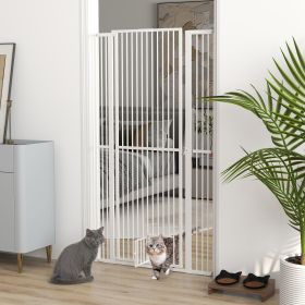 67" Extra Tall Pet Gate, 30"-41" Dog Gate with Cat Door, 1.4" Narrow Gap, 2.8" and 5.5" Extension, for Doorway, Hallway