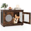 2-in-1 Dog Crate End Table – Rustic Brown