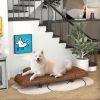 Pet Sofa Dog Bed Couch, Foldable Cat Lounger PU Leather Cover for Medium & Large Sized Animals, 39" x 21.75" x 17.75", Expandable to 52" x 30.25" x 7"