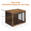 Dog Crate Furniture with Cushion – Wooden Dog Kennel Furniture – Heavy Duty Dog Cage