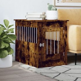Dog Crate Furniture Smoked oak Engineered wood, Steel