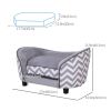 Pet Sofa Elevated Dog Bed Raised Cat Couch Puppy Furniture for Small Sized Dogs with Storage Removable Cushion Cover Grey
