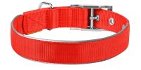 Red Reflective Nylon Dog Collar – Heavy-Duty Adjustable Dog Collar for Medium & Large Dogs