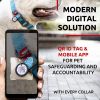 Blue Reflective Recycled Cotton Dog Collar – Eco-Friendly Adjustable Dog Collar with QR ID Tag