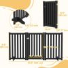 3-Panel Foldable Dog Gate with Feet for Medium Dogs and Below, Black