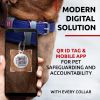 Genuine Leather Dog Collar – Adjustable Durable Leather Collar with QR Safety Tag