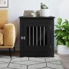 Dog Crate Furniture Black Engineered Wood 25.4x31.5x28.0 in