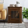 Dog Crate Furniture Brown Oak Engineered Wood, Steel Locks