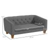 Raised Pet Lounge for Small to Medium Dogs Grey with Plush Removable Cover