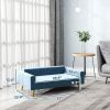 Modern Pet Bed, Cat or Dog Sofa, Velvety Dog Couch for Small to Medium Dogs, Dark Blue