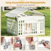 White HDPE Pet Playpen - 6-Panel Design (Hexagonal/Rectangular/House), 18"x18.5" Door, 21.5 lbs Net Weight for Travel/Yard/Living Room