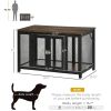 Furniture Style Dog Crate with Openable Top, Big Dog Crate End Table, Puppy Crate for Small Dogs Indoor, Spacious Interior, Pet Kennel, Brown, Black