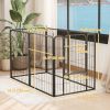 6 Panels Heavy Duty Dog Playpen Outdoor Indoor with Door & Strap, 31.5" Height Portable & Foldable Pet Playpen