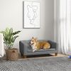 Raised Pet Lounge for Small to Medium Dogs Grey with Plush Removable Cover