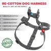 Grey Re-Cotton Reflective Dog Harness – Eco-Friendly Adjustable Harness for Small, Medium & Large Dogs (L Size)