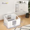 Whelping Box for Dogs with Whelping Pad, Adjustable Entrance, Non-slip Foot Pads, for Small Dogs, White