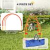 4 Piece Dog Agility Equipment w/ 4 Adjustable Width Doors, Carry Bag, Easy Assemble & Portable, Orange