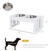 23" Wooden Elevated Dog Bowl Station – White