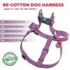 Purple Re-Cotton Reflective Dog Harness – Eco-Friendly Adjustable Harness for Small & Medium Dogs (M Size)