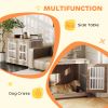 39" Dog Crate Furniture with 2 Doors, Adjustable Non-slip Foot Mats, for Large Dogs, Walnut Brown