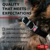 Genuine Black Leather Dog Collar – Adjustable Durable Leather Collar with QR Safety Tag