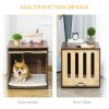 Furniture Style Dog Crate End Table with Removable Door Panel – Dog Crate Bed with Foam Cushion