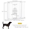 30"-41" Extra Wide Pet Gate Barrier with Small Door, 30"H Dog Gate with Safety Gate Barrier, Stair Pressure Fit, White