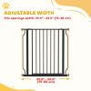 30"- 34" Easy Install Pet Gate w/ Door & Double Locking System, Extra Wide Dog Gate for Stairs, Hallways, Black