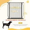 30"- 34" Easy Install Pet Gate w/ Door & Double Locking System, Extra Wide Dog Gate for Stairs, Hallways, Black