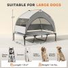 Elevated Dog Bed with Removable Canopy, Portable Outside Raised Pet Cot with Cooling Pad, Storage Bag, 42" x 30" x 37"