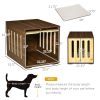 Furniture Style Dog Crate End Table with Removable Door Panel – Dog Crate Bed with Foam Cushion