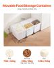 VEVOR Ingredient Bin, 10.5 Gallons Capacity Ingredient Storage Bin, PP Material Flour Bins On Wheels