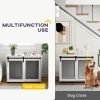 39" Dog Crate Furniture with Sliding Barn Door, Furniture Style Dog Cage End Table for Large Dogs, White