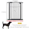 Extra Tall Dog Gate with Door, Pressure Fit, Auto Close, Double Locking for Doorways Hallways Stairs, 29"-32", Black