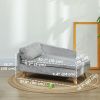 Dog Sofa Bed for Medium Dogs Cats with Cushion, Pillow, Removable and Washable Cover, Non-slip Foot Pads, Light Grey