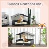 Wicker Dog House with Removable Cushion Lounge, Cream White