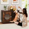 2-in-1 Dog Crate End Table – Rustic Brown