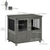 Dog Crate Furniture with Lockable Magnetic Door, Adjustable feet for Small & Medium Dogs, Indoor Use, Grey