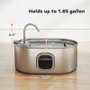PawHut 246 oz./7L Stainless Steel Cat Water Fountain with Filters, Ultra-Quiet Pump, for Cats, Dogs & Multi-Pet Homes