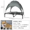 Large Elevated Dog Bed 6.2" L X 29.9" W 36.2" H Foldable Outdoor Cat Dog Canopy Cot w/ Carry Bag Grey