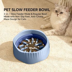 Blue Dual-purpose Slow Food Bowl, Fast&slow Food Can Be Freely Switched To Adapt To Different Pet Eating Habits, Cross-border Hot Selling Pet Supplies (Option: Defaulttitle)