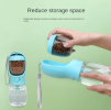 Portable Pet Water Bottle with Food Container - Leakproof Travel Water Dispenser & Collapsible Food Storage for Dogs, Cats, Outdoor Activities