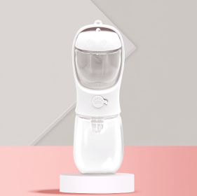 Portable Pet Water Bottle with Food Container - Leakproof Travel Water Dispenser & Collapsible Food Storage for Dogs, Cats, Outdoor Activities (Color: White, size: 500Ml)